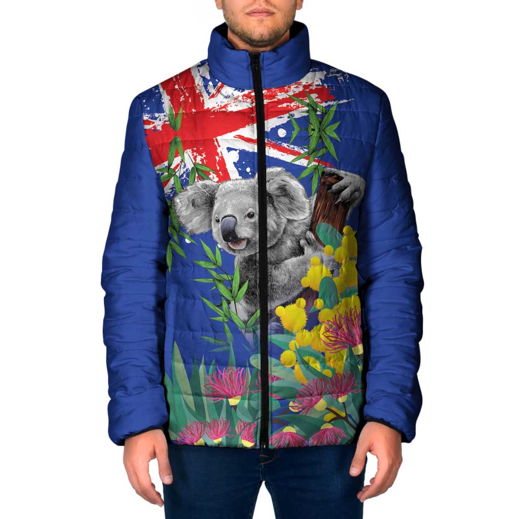 Australia Day Koala Padded Jacket Aussie Aussie Aussie Oi Oi Oi Blue Color - Aussie Hoodie