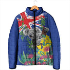 Australia Day Koala Padded Jacket Aussie Aussie Aussie Oi Oi Oi Blue Color - Aussie Hoodie
