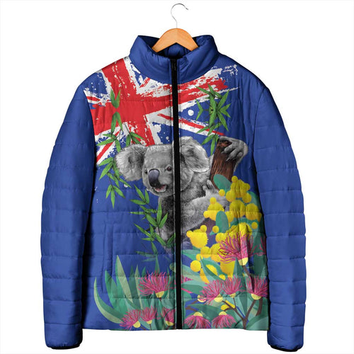 Australia Day Koala Padded Jacket Aussie Aussie Aussie Oi Oi Oi Blue Color - Aussie Hoodie