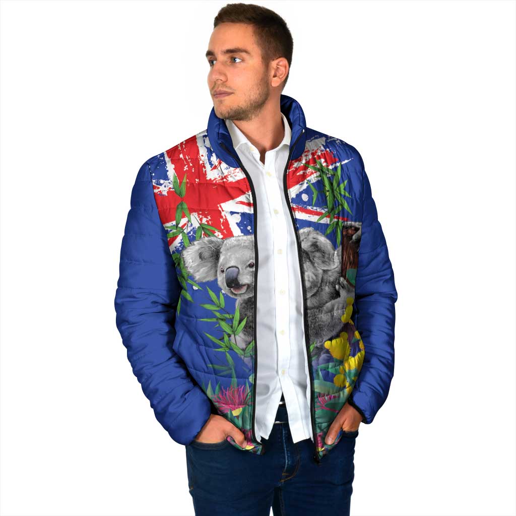 Australia Day Koala Padded Jacket Aussie Aussie Aussie Oi Oi Oi Blue Color - Aussie Hoodie