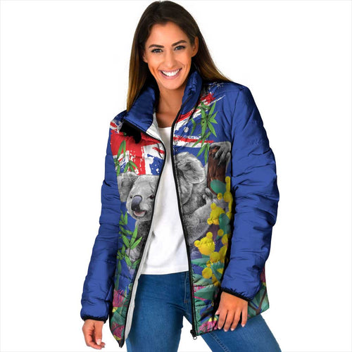 Australia Day Koala Padded Jacket Aussie Aussie Aussie Oi Oi Oi Blue Color - Aussie Hoodie
