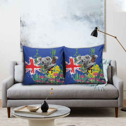Australia Day Koala Pillow Cover Aussie Aussie Aussie Oi Oi Oi Blue Color - Aussie Hoodie