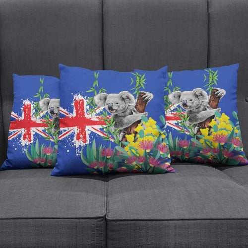 Australia Day Koala Pillow Cover Aussie Aussie Aussie Oi Oi Oi Blue Color - Aussie Hoodie