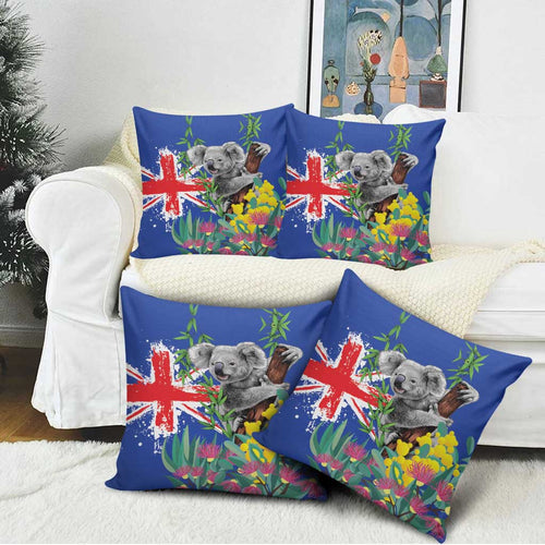 Australia Day Koala Pillow Cover Aussie Aussie Aussie Oi Oi Oi Blue Color - Aussie Hoodie