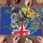 Australia Day Koala Puzzle Aussie Aussie Aussie Oi Oi Oi Blue Color - Aussie Hoodie