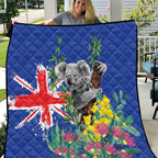 Australia Day Koala Quilt Aussie Aussie Aussie Oi Oi Oi Blue Color - Aussie Hoodie