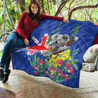 Australia Day Koala Quilt Aussie Aussie Aussie Oi Oi Oi Blue Color - Aussie Hoodie