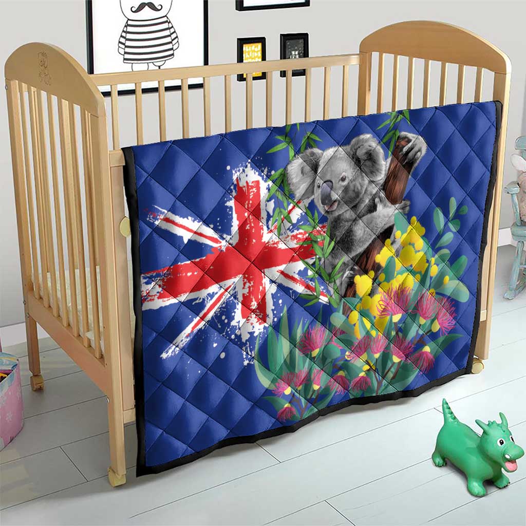 Australia Day Koala Quilt Aussie Aussie Aussie Oi Oi Oi Blue Color - Aussie Hoodie