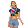 Australia Day Koala Raglan Cropped T Shirt Aussie Aussie Aussie Oi Oi Oi Blue Color - Aussie Hoodie