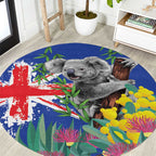 Australia Day Koala Round Carpet Aussie Aussie Aussie Oi Oi Oi Blue Color - Aussie Hoodie