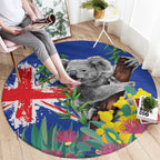 Australia Day Koala Round Carpet Aussie Aussie Aussie Oi Oi Oi Blue Color - Aussie Hoodie