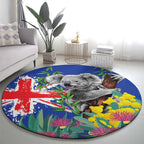 Australia Day Koala Round Carpet Aussie Aussie Aussie Oi Oi Oi Blue Color - Aussie Hoodie