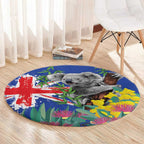 Australia Day Koala Round Carpet Aussie Aussie Aussie Oi Oi Oi Blue Color - Aussie Hoodie