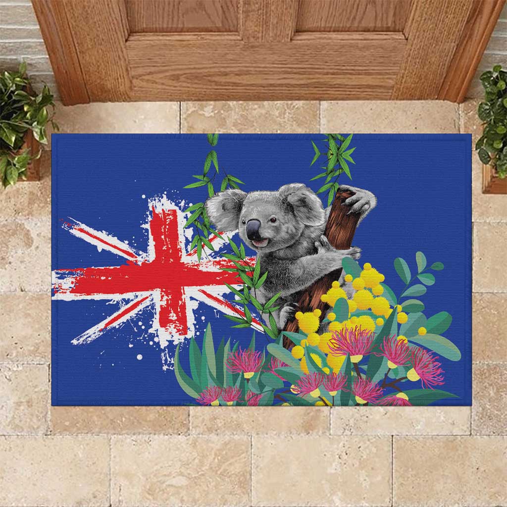 Australia Day Koala Rubber Doormat Aussie Aussie Aussie Oi Oi Oi Blue Color - Aussie Hoodie