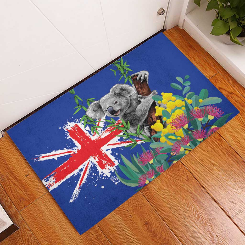 Australia Day Koala Rubber Doormat Aussie Aussie Aussie Oi Oi Oi Blue Color - Aussie Hoodie