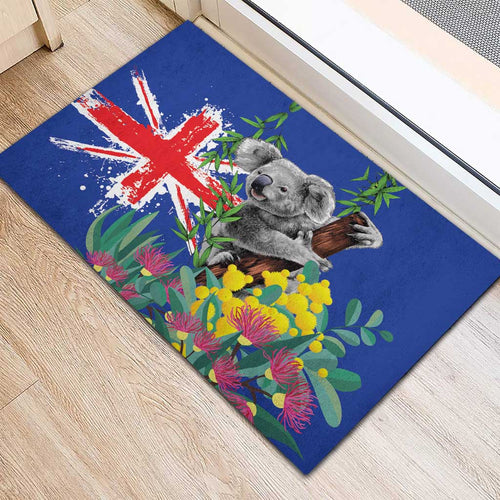 Australia Day Koala Rubber Doormat Aussie Aussie Aussie Oi Oi Oi Blue Color - Aussie Hoodie