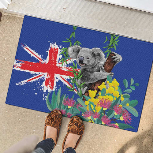 Australia Day Koala Rubber Doormat Aussie Aussie Aussie Oi Oi Oi Blue Color - Aussie Hoodie