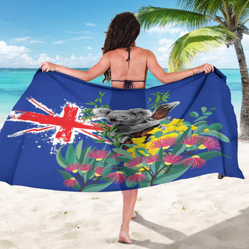 Australia Day Koala Sarong Aussie Aussie Aussie Oi Oi Oi Blue Color - Aussie Hoodie