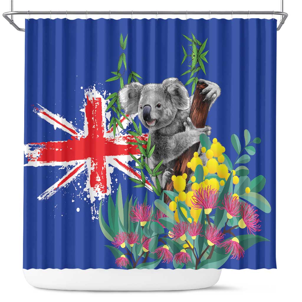 Australia Day Koala Shower Curtain Aussie Aussie Aussie Oi Oi Oi Blue Color - Aussie Hoodie