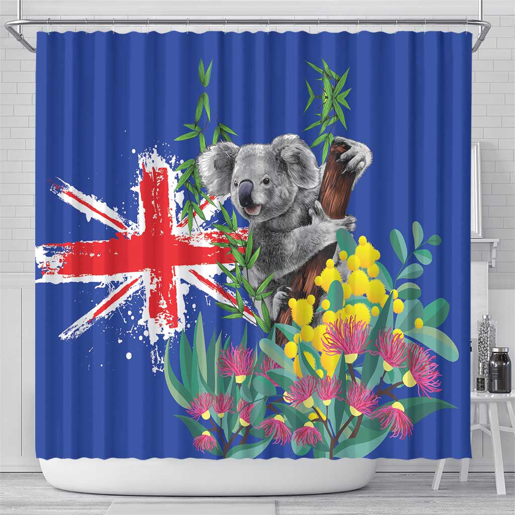 Australia Day Koala Shower Curtain Aussie Aussie Aussie Oi Oi Oi Blue Color - Aussie Hoodie