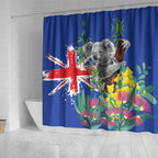 Australia Day Koala Shower Curtain Aussie Aussie Aussie Oi Oi Oi Blue Color - Aussie Hoodie