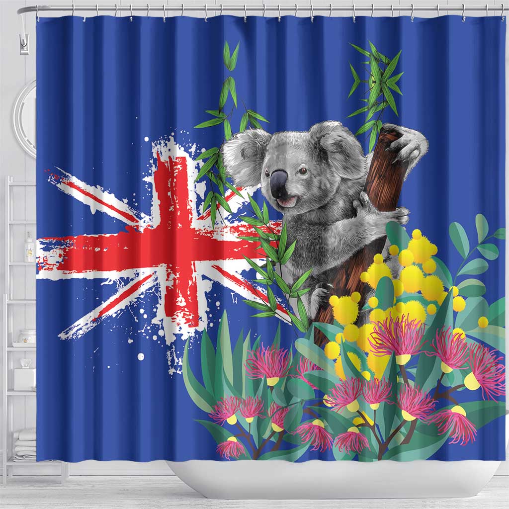 Australia Day Koala Shower Curtain Aussie Aussie Aussie Oi Oi Oi Blue Color - Aussie Hoodie