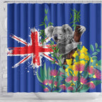 Australia Day Koala Shower Curtain Aussie Aussie Aussie Oi Oi Oi Blue Color - Aussie Hoodie