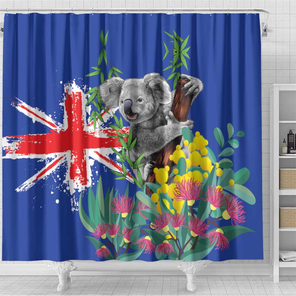 Australia Day Koala Shower Curtain Aussie Aussie Aussie Oi Oi Oi Blue Color - Aussie Hoodie