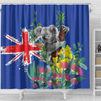 Australia Day Koala Shower Curtain Aussie Aussie Aussie Oi Oi Oi Blue Color - Aussie Hoodie