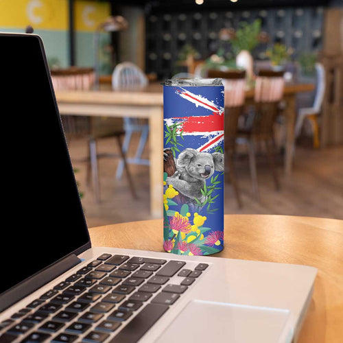 Australia Day Koala Skinny Tumbler Aussie Aussie Aussie Oi Oi Oi Blue Color - Aussie Hoodie