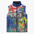 Australia Day Koala Sleeveless Puffer Jacket Aussie Aussie Aussie Oi Oi Oi Blue Color - Aussie Hoodie