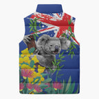Australia Day Koala Sleeveless Puffer Jacket Aussie Aussie Aussie Oi Oi Oi Blue Color - Aussie Hoodie
