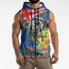 Australia Day Koala Sleeveless Zip Hoodie Aussie Aussie Aussie Oi Oi Oi Blue Color - Aussie Hoodie