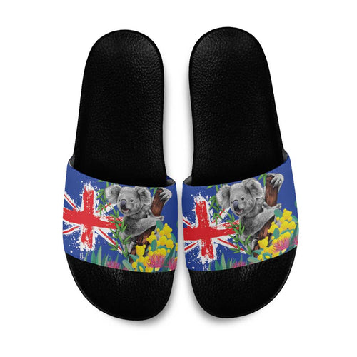 Australia Day Koala Slide Sandals Aussie Aussie Aussie Oi Oi Oi Blue Color - Aussie Hoodie