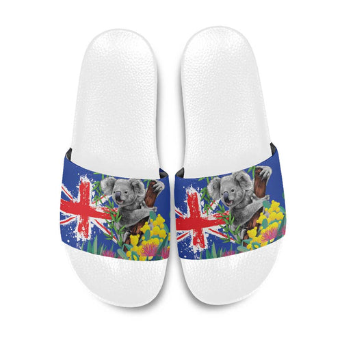 Australia Day Koala Slide Sandals Aussie Aussie Aussie Oi Oi Oi Blue Color - Aussie Hoodie