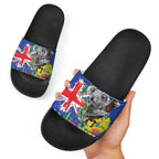 Australia Day Koala Slide Sandals Aussie Aussie Aussie Oi Oi Oi Blue Color - Aussie Hoodie