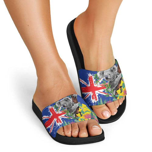 Australia Day Koala Slide Sandals Aussie Aussie Aussie Oi Oi Oi Blue Color - Aussie Hoodie
