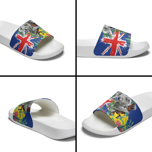 Australia Day Koala Slide Sandals Aussie Aussie Aussie Oi Oi Oi Blue Color - Aussie Hoodie