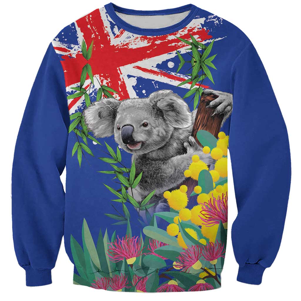 Australia Day Koala Sweatshirt Aussie Aussie Aussie Oi Oi Oi Blue Color - Aussie Hoodie