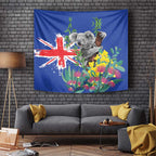 Australia Day Koala Tapestry Aussie Aussie Aussie Oi Oi Oi Blue Color - Aussie Hoodie