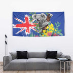 Australia Day Koala Tapestry Aussie Aussie Aussie Oi Oi Oi Blue Color - Aussie Hoodie