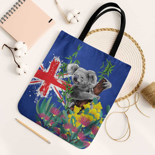 Australia Day Koala Tote Bag Aussie Aussie Aussie Oi Oi Oi Blue Color - Aussie Hoodie