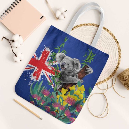 Australia Day Koala Tote Bag Aussie Aussie Aussie Oi Oi Oi Blue Color - Aussie Hoodie