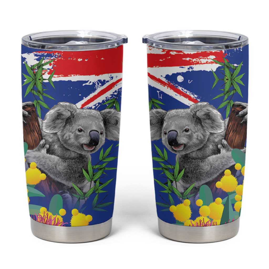 Australia Day Koala Tumbler Cup Aussie Aussie Aussie Oi Oi Oi Blue Color - Aussie Hoodie