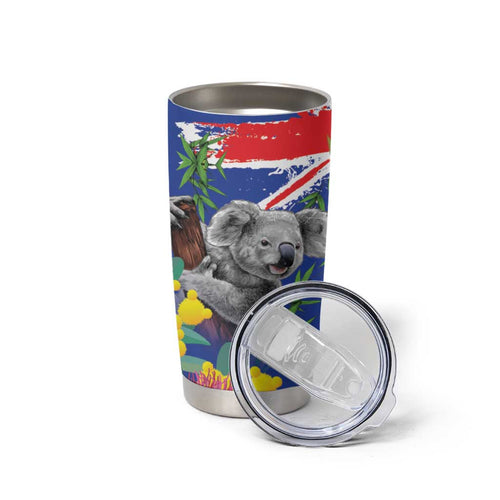 Australia Day Koala Tumbler Cup Aussie Aussie Aussie Oi Oi Oi Blue Color - Aussie Hoodie