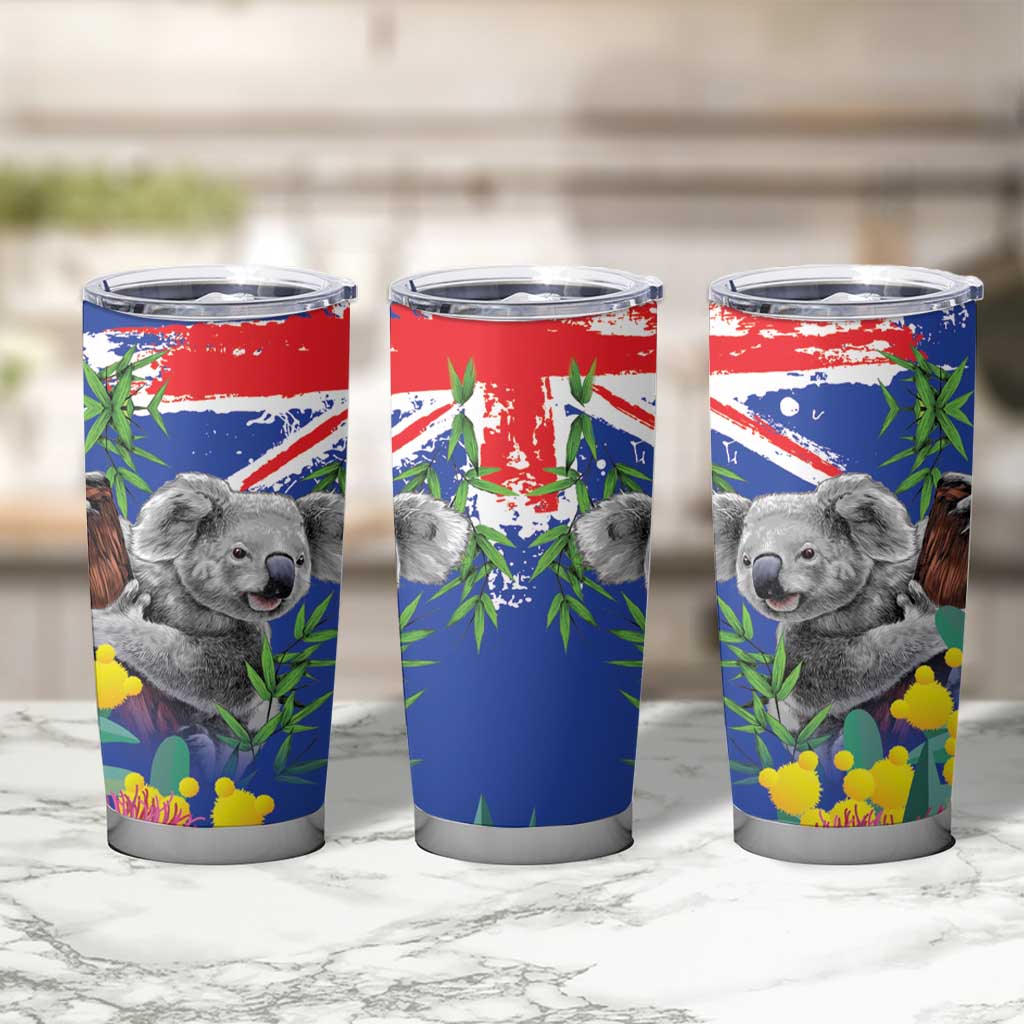 Australia Day Koala Tumbler Cup Aussie Aussie Aussie Oi Oi Oi Blue Color - Aussie Hoodie