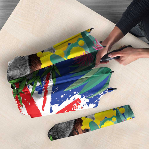 Australia Day Koala Umbrella Aussie Aussie Aussie Oi Oi Oi Blue Color - Aussie Hoodie