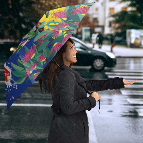 Australia Day Koala Umbrella Aussie Aussie Aussie Oi Oi Oi Blue Color - Aussie Hoodie