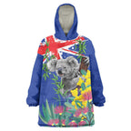 Australia Day Koala Wearable Blanket Hoodie Aussie Aussie Aussie Oi Oi Oi Blue Color - Aussie Hoodie