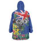 Australia Day Koala Wearable Blanket Hoodie Aussie Aussie Aussie Oi Oi Oi Blue Color - Aussie Hoodie